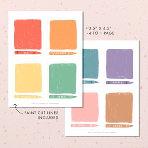 Cartes Flash couleurs | Coin apaisant, Montessori, éducation, crèche, affiche de salle de classe | Téléchargez des oeuvres d'art imprimables | 3,5 x 4,5 pouces | Numérique couleur image 2