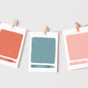 Kleurenflitskaarten | Kalmerende hoek, montessori, onderwijs, kinderdagverblijf, klasposter| AFDRUKBARE kunst downloaden | 3,5" x 4,5" | Kleur digitaal: