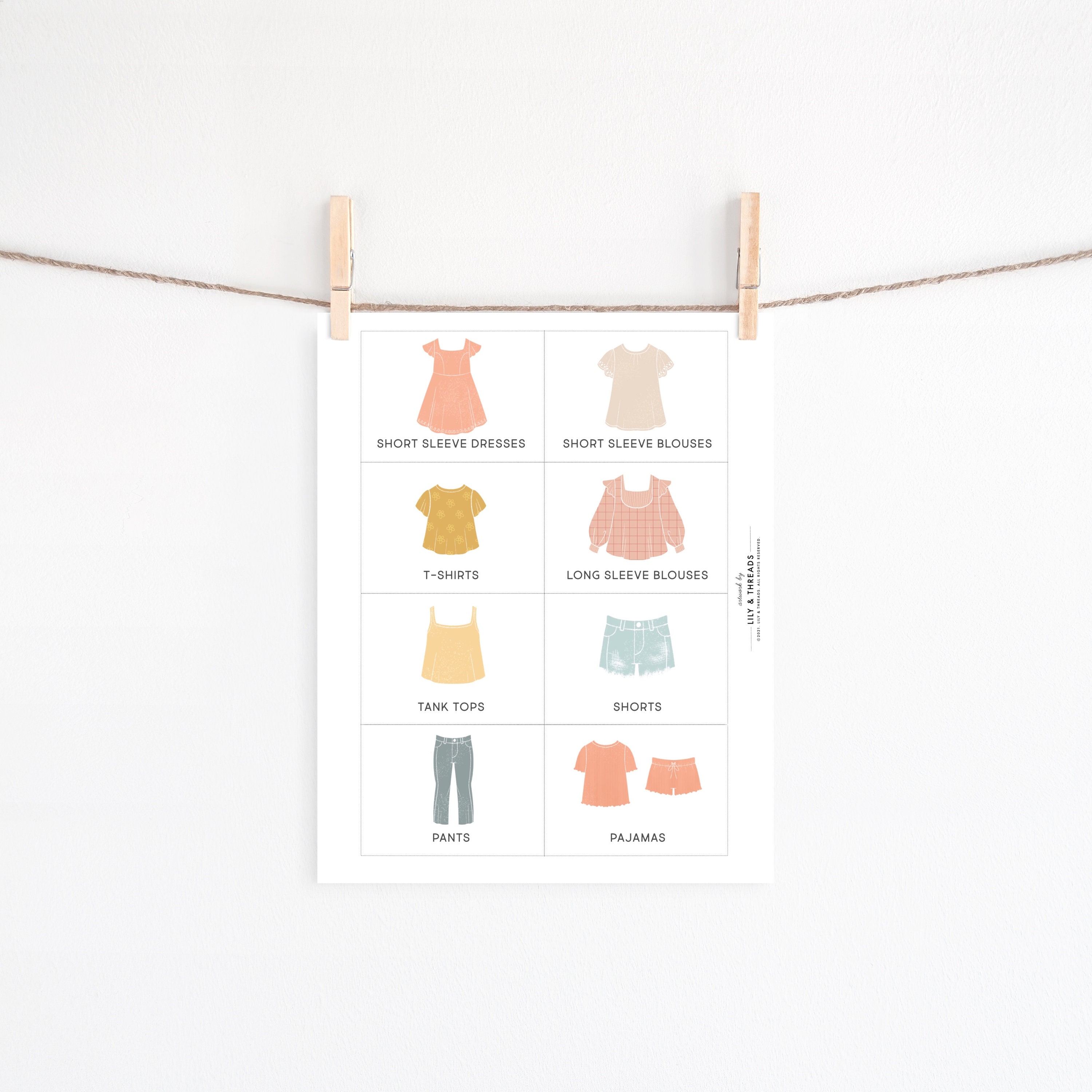Editable Printable Kids Clothing Dresser Drawers Closet - Etsy Australia