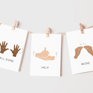 Cartes flash en langue des signes américaine ASL | Coin apaisant, Montessori, éducation, crèche, maternelle, affiche de salle de classe | Téléchargez l'art imprimable