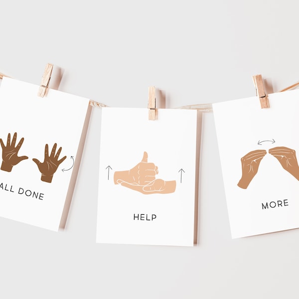 ASL Flash Cards, Sign Language for Toddlers (Digital Download)
