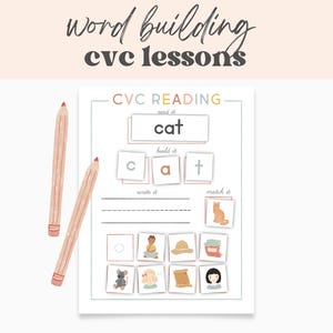 Actividad CVC, Lección de fonética, Lectura en jardín de infantes, Construcción de palabras CVC, Práctica de escritura, Educación en el hogar, Aprender a leer, Palabras cortas con la letra A