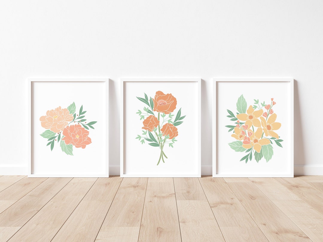 Floral Nursery Print Boho Flower Wall Art Print Download Printable ...