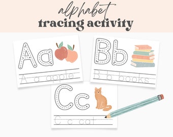 Alphabet Tracing Cards, ABC Handwriting & Penmanship Practice (Digital Download)