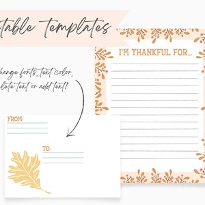 Thanksgiving Letter Template &amp; Envelope, I’m Thankful for Activity ...