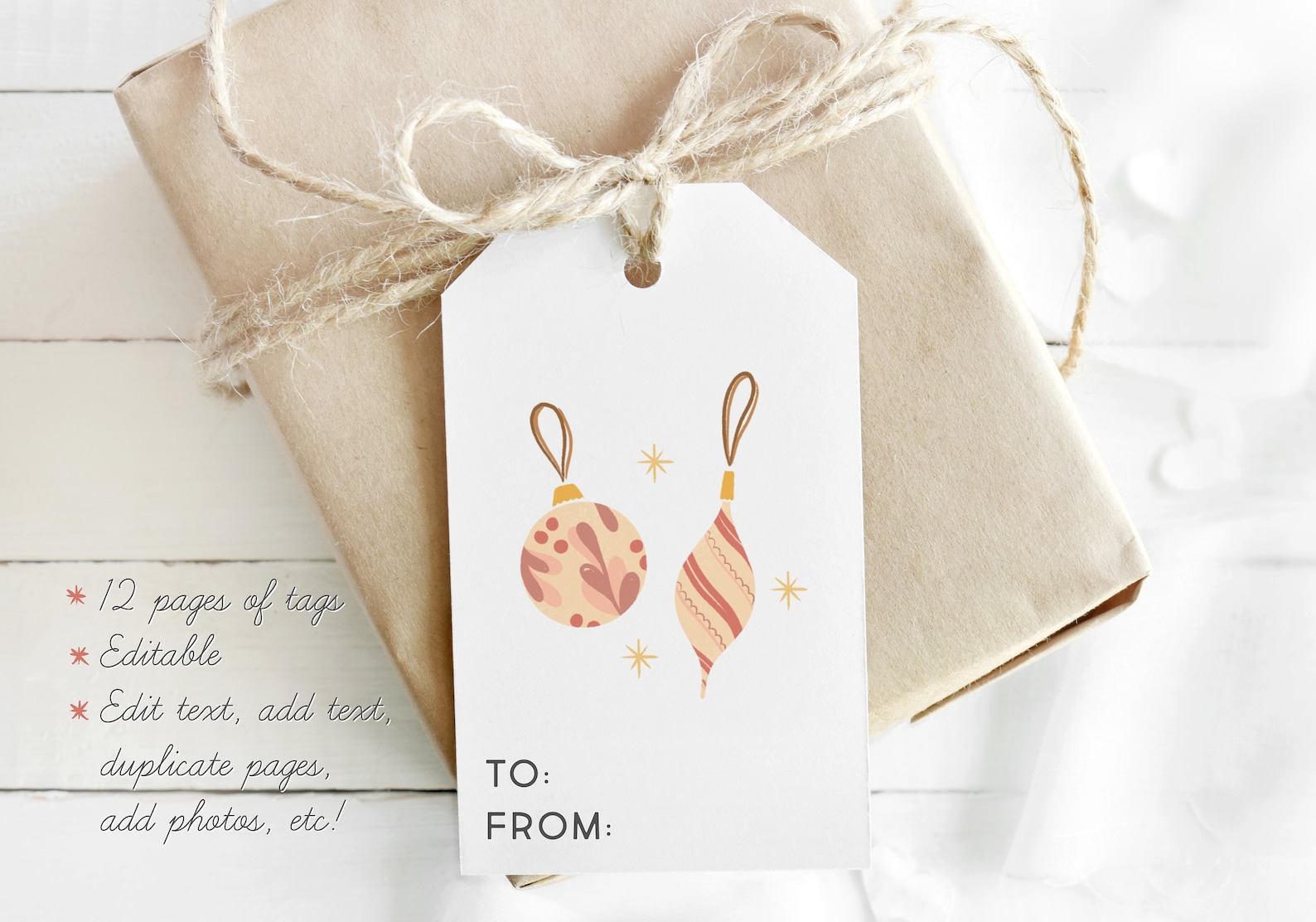Editable Printable Christmas Gift Tags Favors Holiday - Etsy UK