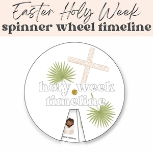 Easter Story Spinner Wheel Craft Kids, Resurrection Sunday Activity, Easter Story Holy Week Timeline, Sunday School, Christian Homeschool