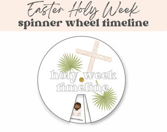Easter Story Spinner Wheel Craft Kids, Resurrection Sunday Activity, Easter Story Holy Week Timeline, Sunday School, Christian Homeschool