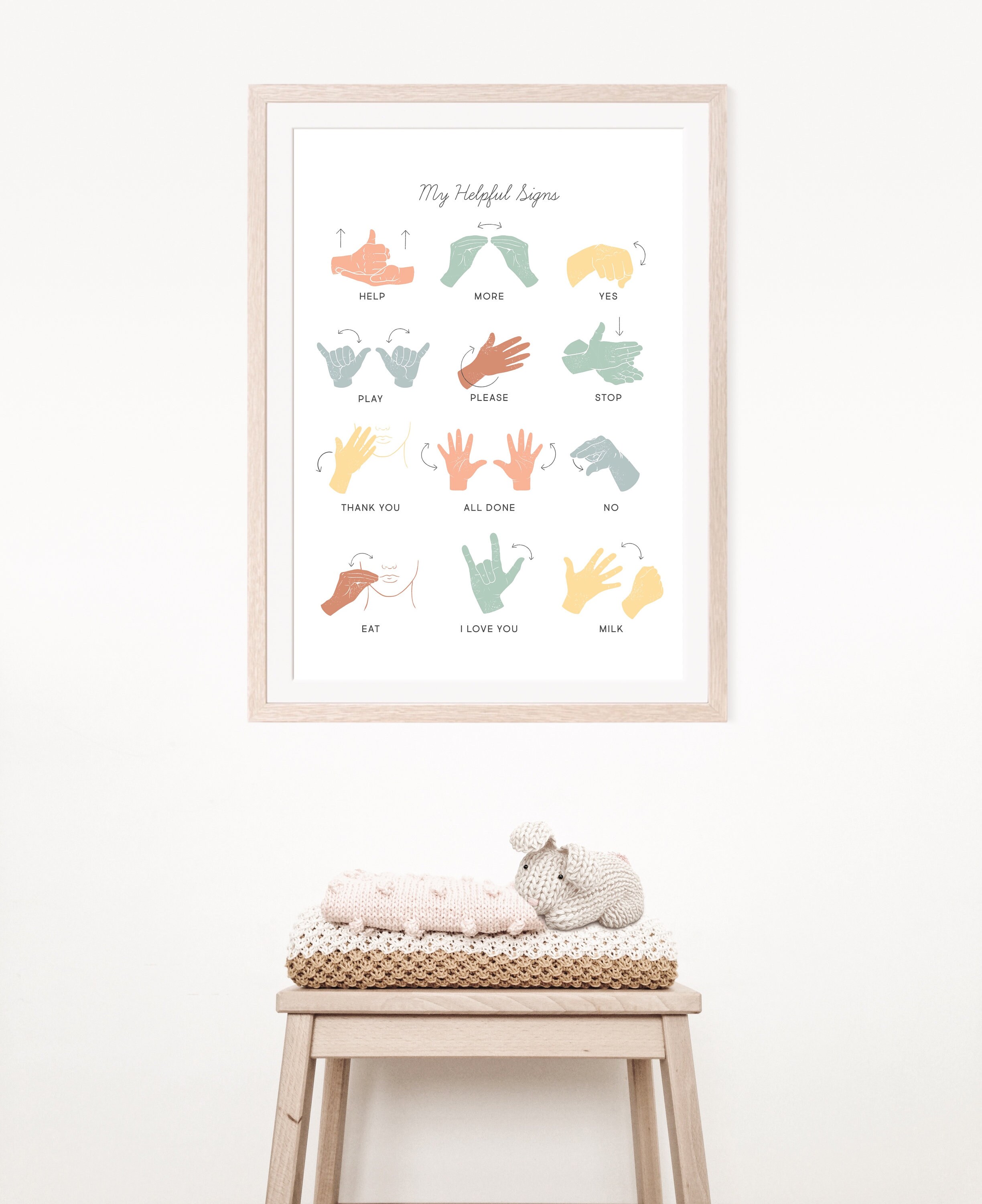 ASL Sign Language Manners & Basic Signs Color Calming Corner Etsy