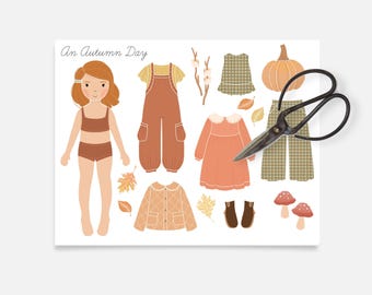 Autumn Paper Doll Craft Activity (Digital Download)