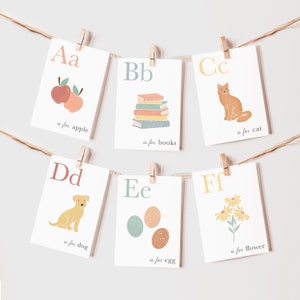 Cartes flash alphabet, coin apaisant, Montessori, éducation, école à la maison préscolaire ABC activité affiche de classe téléchargement bulletin imprimable