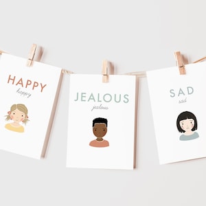 20 Gefühle & Emotionen Einfach Einfach | Calming Corner, Montessori, Bildung, Kinderzimmer, Klassenzimmer Poster| Laden Sie DRUCKBARE Kunst herunter
