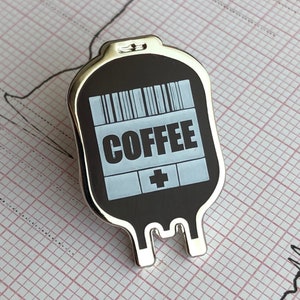 Coffee IV Stat Enamel Pin- Medical Gift - Gift for Doctor - Gift for Nurse - enamel pin for medical professionals - anatomy