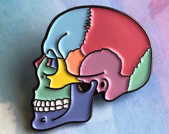 Textbook Anatomy Skull Enamel Pin- Medical Gift - Gift for Doctor - Gift for Nurse - enamel pin for medical professionals - anatomy