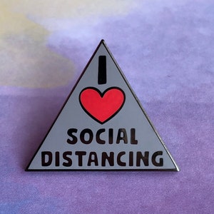 I Love Social Distancing Enamel Pin- Medical Gift - Gift for Doctor - Gift for Nurse - enamel pin for medical professionals - anatomy