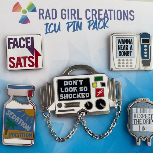 ICU Pin Pack Nerdy Funny & Real by Radgirlcreations Etsy