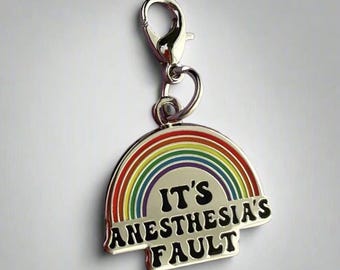 Anesthesia&#39;s Fault Charm- Medical Gift - Doctor Nurse - enamel pin medical - anatomy