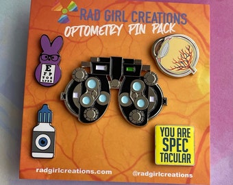 Optometry Enamel Pin Pack- Medical Gift - Gift for Doctor - Gift for Nurse - enamel pin for medical professionals - anatomy