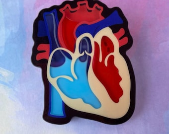 Cuore anatomico - Porta badge intercambiabile riempito di liquido Design TOP