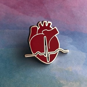 EKG Heart Enamel Pin- Medical Gift - Gift for Doctor - Gift for Nurse - enamel pin for medical professionals - anatomy