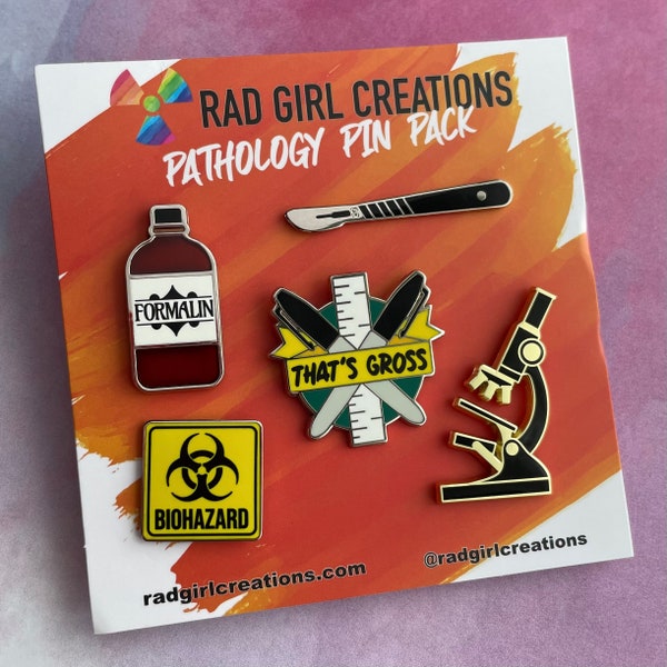 Pathology Pin Pack- Medical Gift - Doctor Nurse - enamel pin medical - anatomy