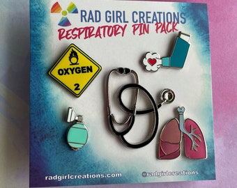 Respiratory Enamel Pin Pack- Medical Gift - Gift for Doctor - Gift for Nurse - enamel pin for medical professionals - anatomy