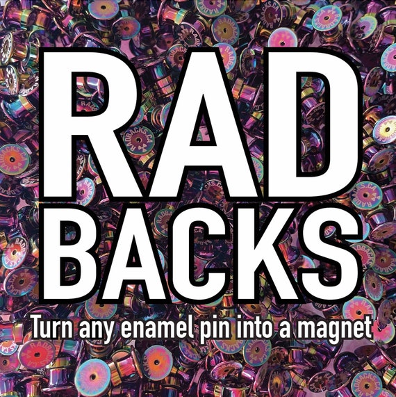 Rad Backs! Magnetic Locking Pin Backs - Pack of 10 - magnetic pin back -  enamel pin locking pin back - turn pins into magnets