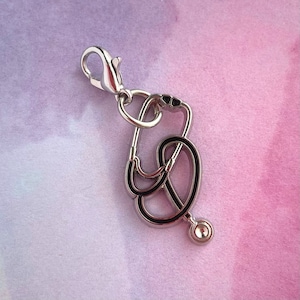 Stethoscope Charm- Medical Gift - Gift for Doctor - Gift for Nurse - enamel pin for medical professionals - anatomy