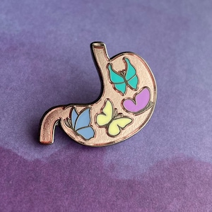 Butterflies in my Stomach Enamel Pin- Medical Gift - Gift for Doctor - Gift for Nurse - enamel pin for medical professionals - anatomy