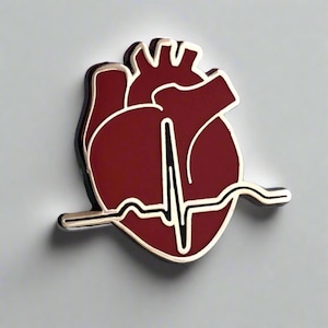 EKG Heart Enamel Pin- Medical Gift - Gift for Doctor - Gift for Nurse - enamel pin for medical professionals - anatomy