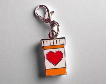 Pill Bottle Charm- Medical Gift - Gift for Doctor - Gift for Nurse - enamel pin for medical professionals - anatomy