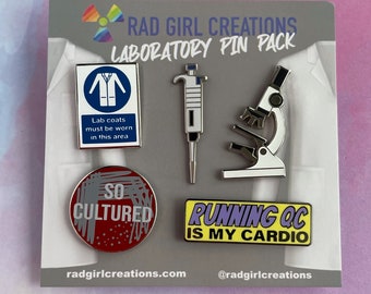 Laboratory Enamel Pin Pack- Medical Gift - Gift for Doctor - Gift for Nurse - enamel pin for medical professionals - science