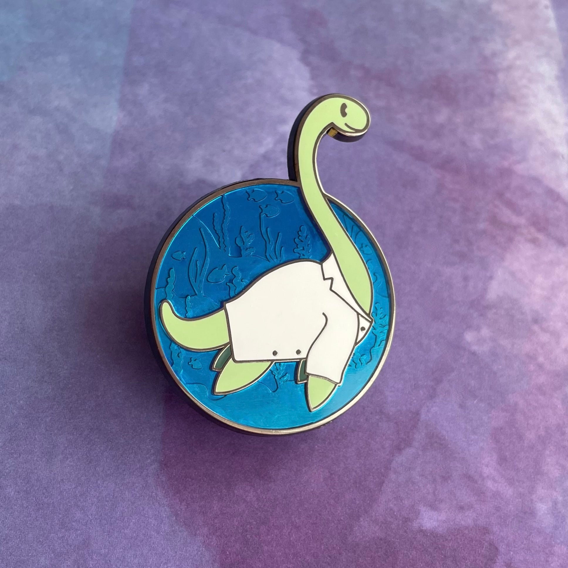 Nessie the Loch Ness Monster Small Enamel Coated Metal Pins – Thistle &  Stitch