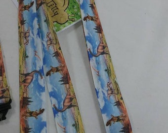 Dinosaur lanyard breakaway 2 sizes keys whistle ID badgeribbon kids t rex wild