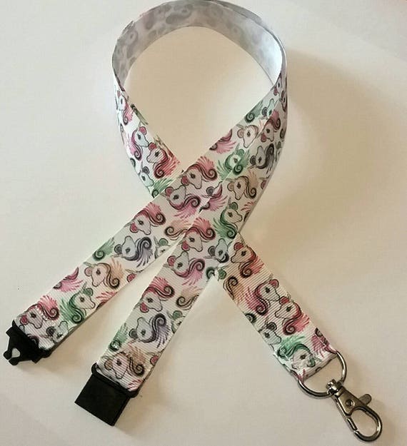 Unicorn purple ribbon lanyard breakaway ID badge holder Christmas student gift