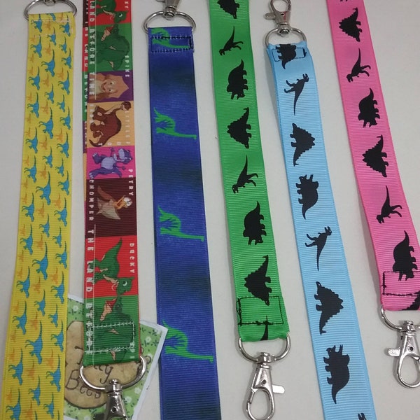 Dinosaurier Band Lanyard ID Ausweis Halter Sicherheit Breakaway Clip Karabinerverschluss handgemachte Schüler Lehrer Geschenk wählen Sie aus 6 Mustern