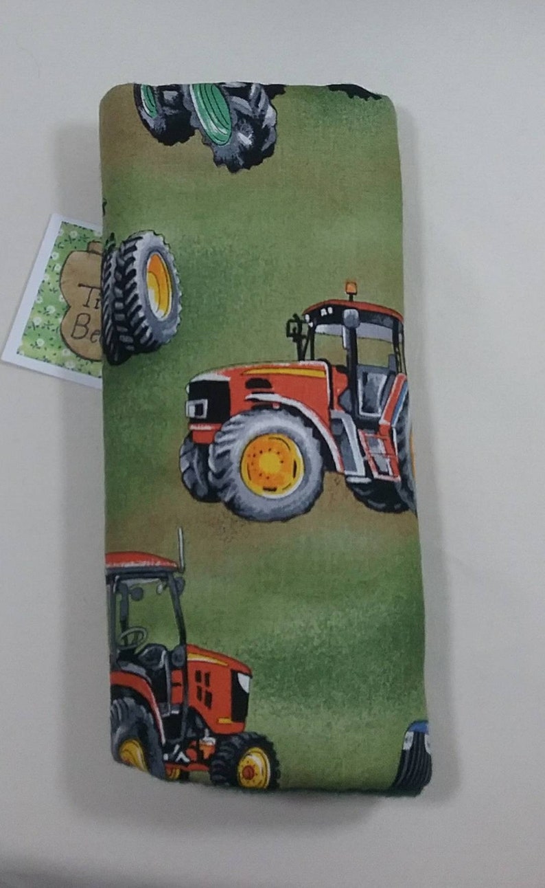 Seat Belt Cover 1 X Tractors on Green Cotton Tractor Fabric Etsy