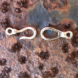 Clasp, Sterling Silver, Hook & Eye, 19x6mm | Sterling Silver Hook Clasp, closed loops, Square Wire | DIY Jewelry