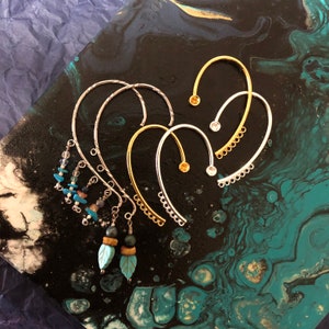 Ear Cuffs, Multi-strand, Silver or Gold PL / DIY Earcuff Earrings / Earcuff No-piercing / Earcuff Earrings / Earcuff DIY / Ear Wrap