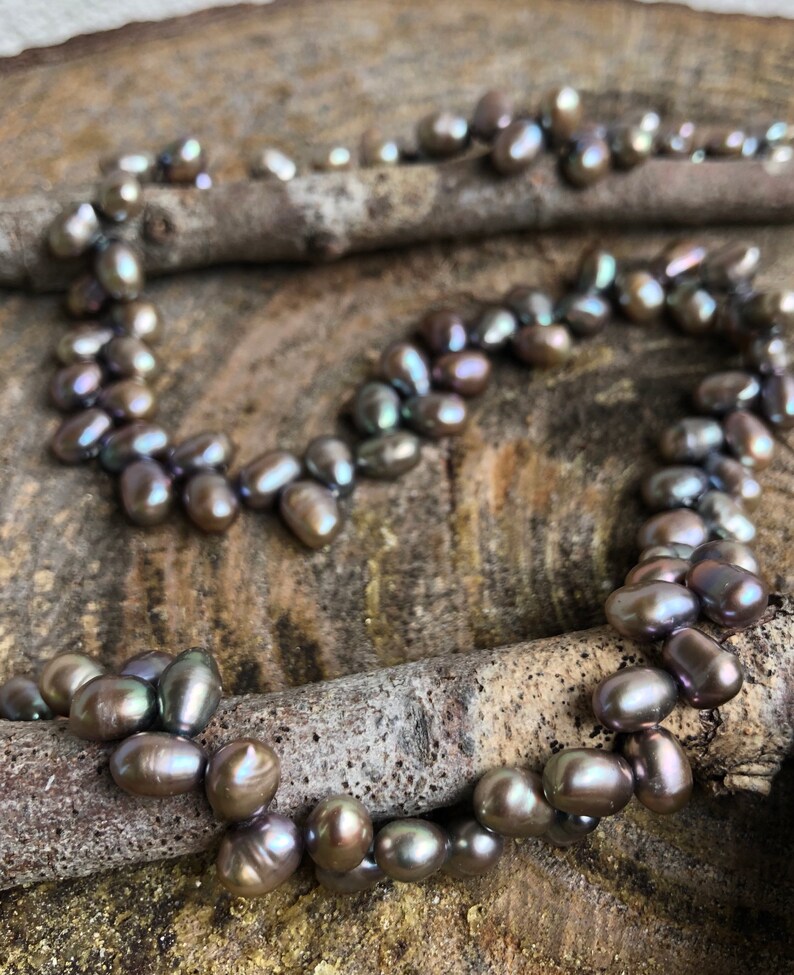 Gray pearls 8 x 6 mm 50 pcs / Pewter Gray Cultured Freshwater Etsy