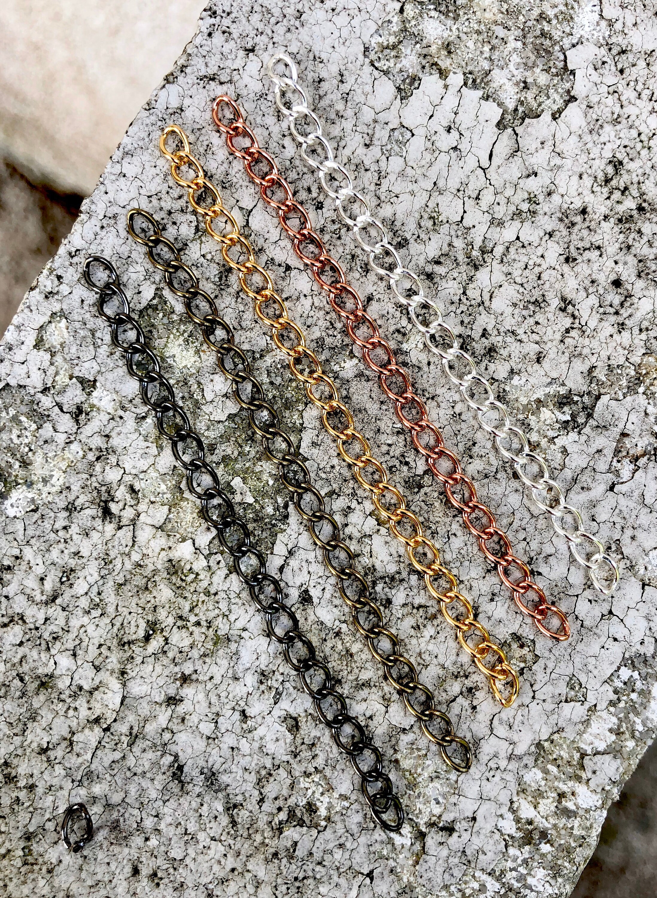 5 Piece Chain Extenders // Multi-colored Set of Extenders // 3 Inch ...