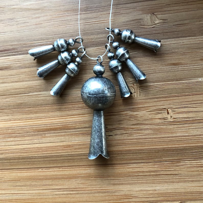 Squash Blossom Drop Antique Silverplated Brass 40x15mm Etsy