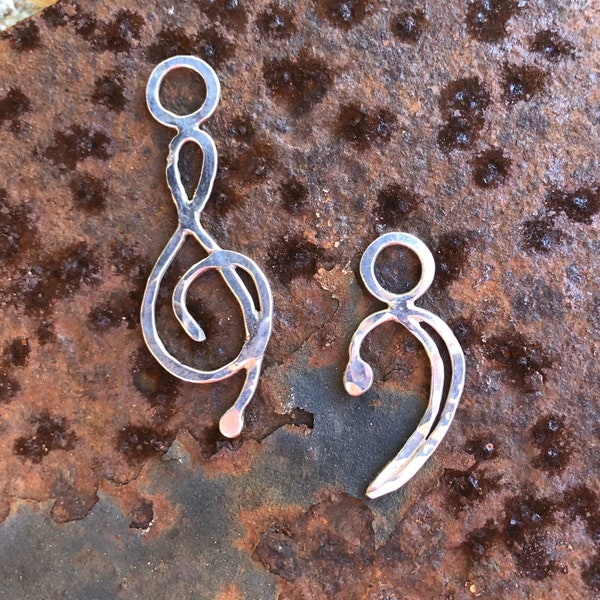 Music Charms // Treble and Bass Clef // Sterling Silver Jewelry for the Music Lover // Music Note Charms 925 Silver // Gift for Musician