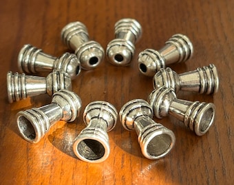 Cone ends, 10 pieces, "Squash blossom" antique silver-plated “pewter”, 16.5x7mm diy cone ends for southwestern, gifts, earrings