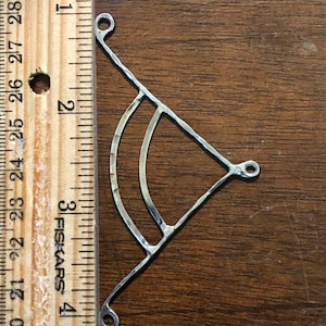 Connector, Handmade, Sterling Silver 3” wide | Rustic Hammered Connector Necklace Form, Strong, Soldered Rings | Unusual DIY Jewelry