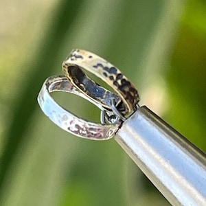 Hammered Locking Jump Rings: Sterling Silver or Antique Brass, 8mm (Set of 2)