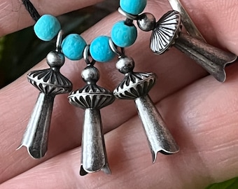 Squash blossom Drops, Charms, 5pcs silverplate brass, 19x8mm | Antiqued Squash Blossom “beads that spread out” DIY Southwestern Inspired