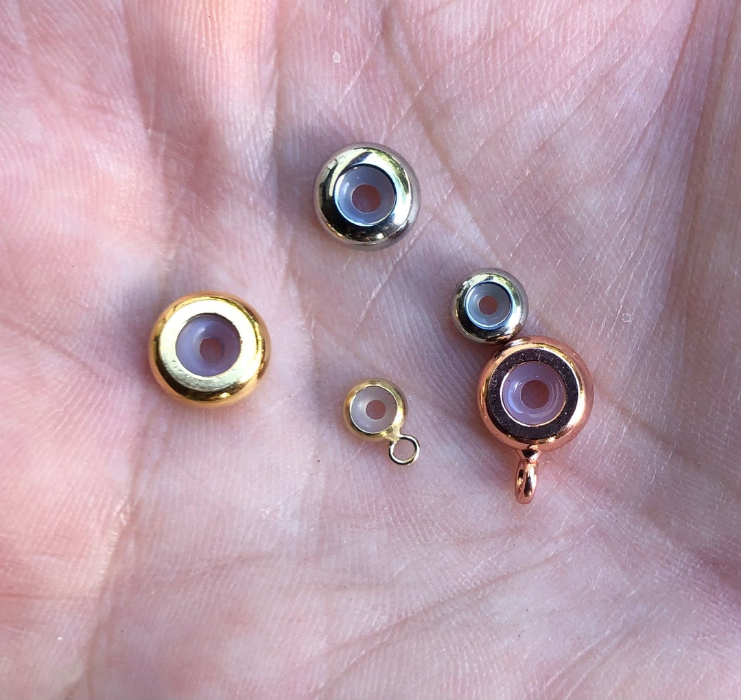 Bead Keepers, Silicone Slide, Stainless, Goldplate, Goldfilled, Copper