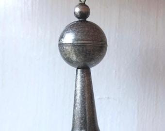 Squash blossom drop, antique silver-plated brass, 40x15mm | Large antiqued squash blossom for diy southwestern | bead that spreads out