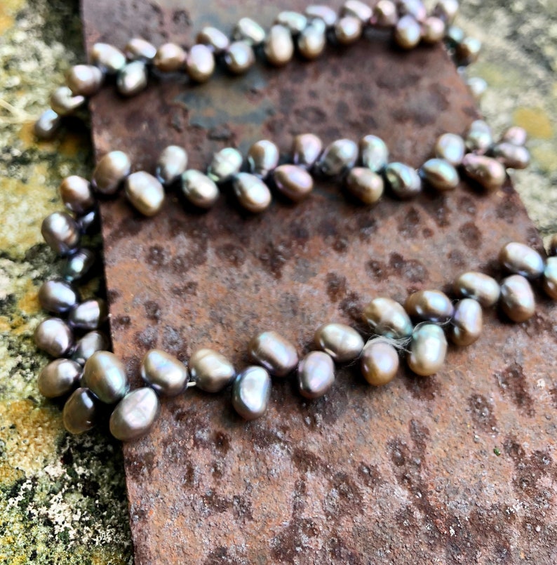 Gray pearls 8 x 6 mm 50 pcs / Pewter Gray Cultured Freshwater Etsy